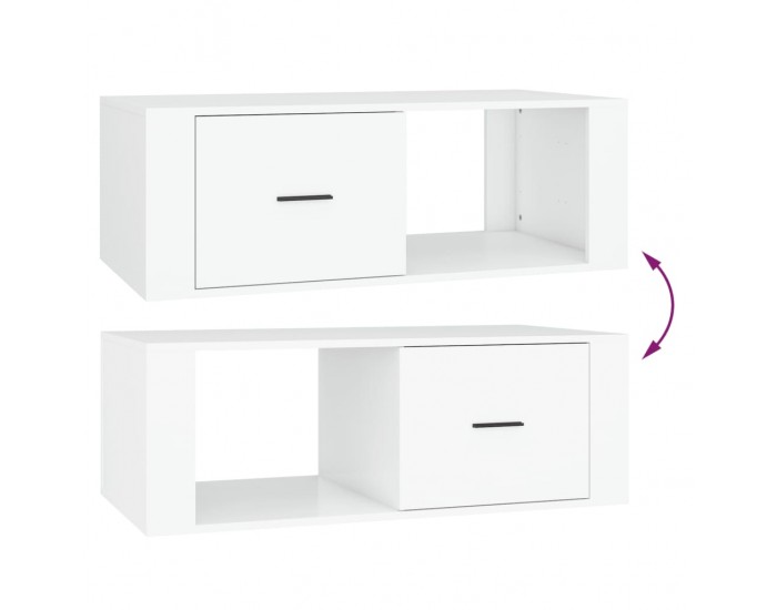 Sonata H Маса за кафе, бяла, 100x50,5x35 см, инженерно дърво