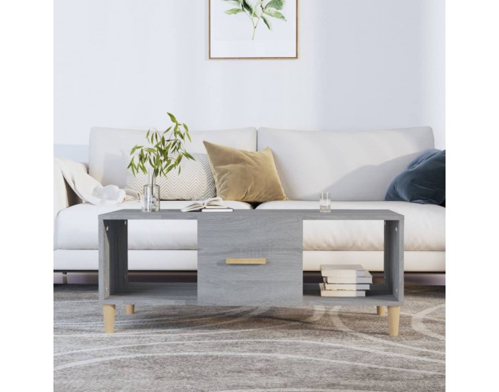 Sonata H Кафе маса, сив сонома, 102x50x40 см, инженерно дърво