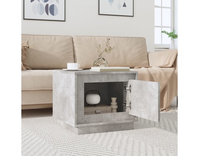 Sonata H Маса за кафе, бетонно сива, 51x50x44 см, инженерно дърво