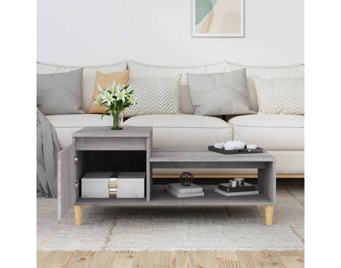 Sonata H Кафе маса, сив сонома, 100x50x45 см, инженерно дърво