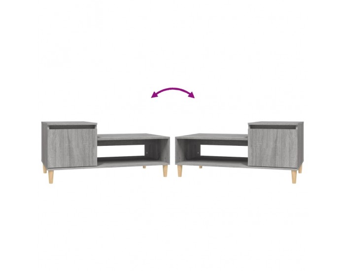 Sonata H Кафе маса, сив сонома, 100x50x45 см, инженерно дърво