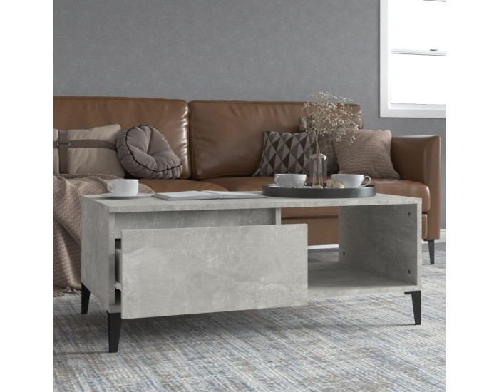 Sonata H Маса за кафе, бетонно сива, 90x50x36,5 см, инженерно дърво