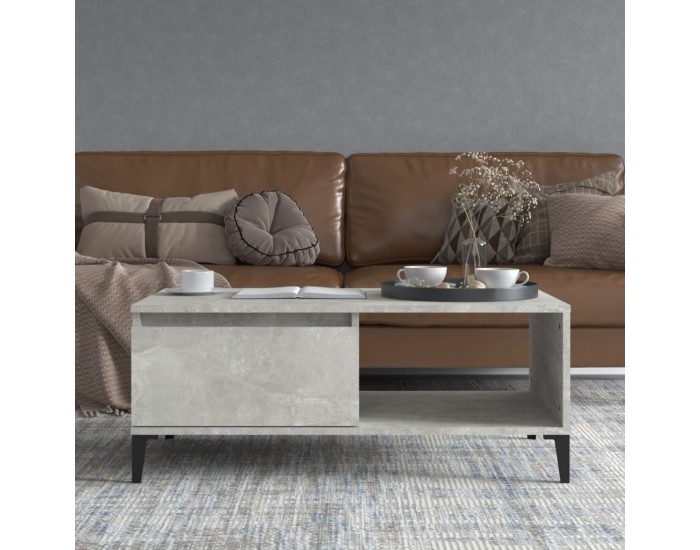 Sonata H Маса за кафе, бетонно сива, 90x50x36,5 см, инженерно дърво