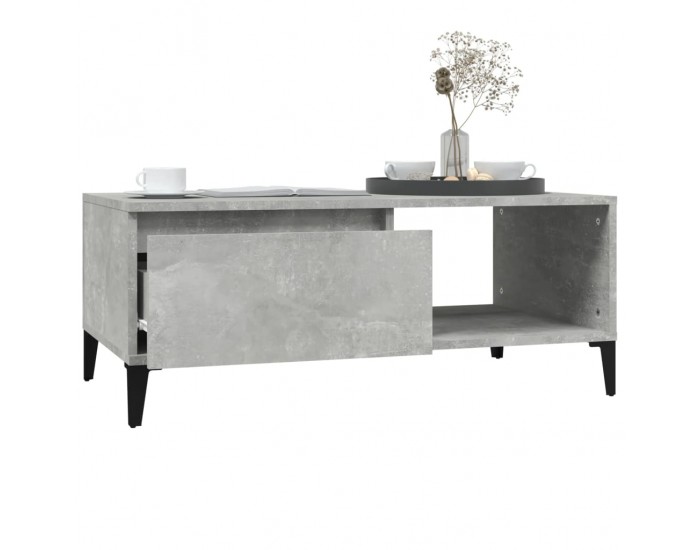 Sonata H Маса за кафе, бетонно сива, 90x50x36,5 см, инженерно дърво