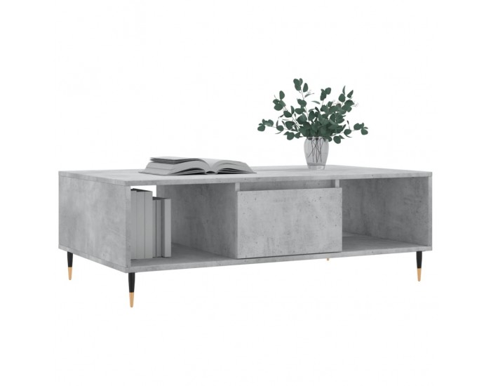 Sonata H Кафе маса, бетонно сива, 104x60x35 см, инженерно дърво