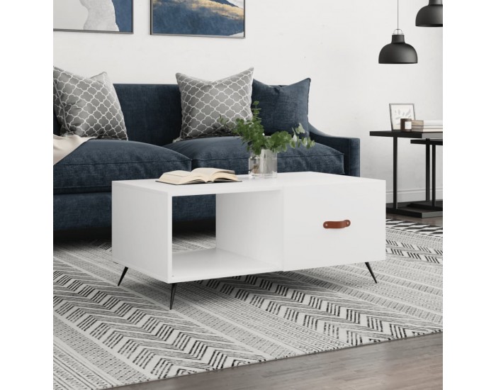 Sonata H Кафе маса, бяла, 90x50x40 см, инженерно дърво