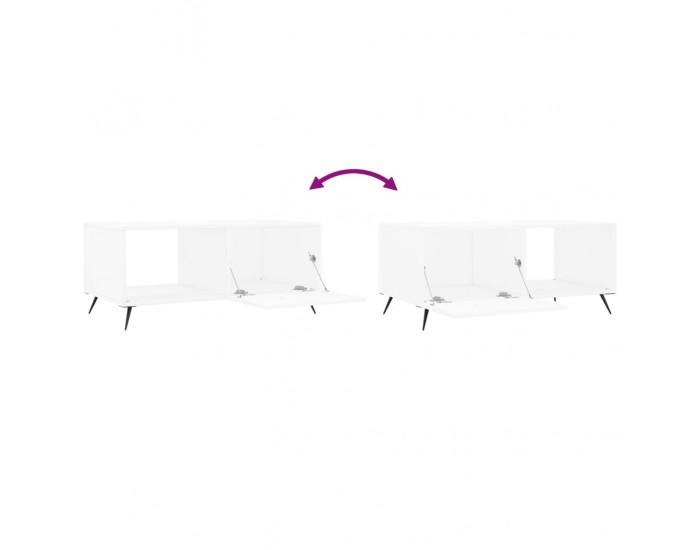 Sonata H Кафе маса, бяла, 90x50x40 см, инженерно дърво