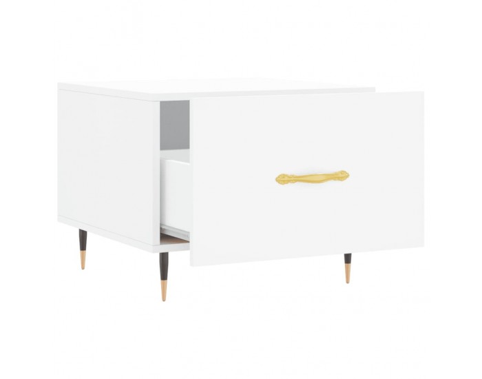 Sonata H Кафе маса, бяла, 50x50x40 см, инженерно дърво