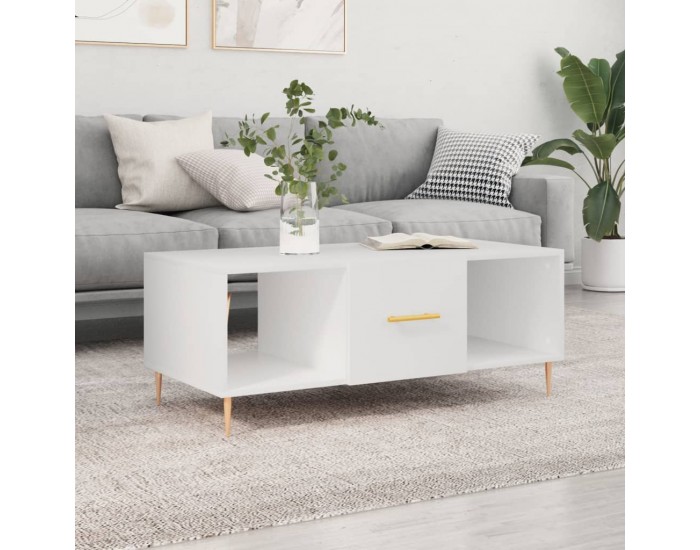 Sonata H Маса за кафе, бяла, 102x50x40 см, инженерно дърво