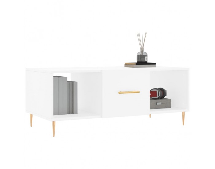 Sonata H Маса за кафе, бяла, 102x50x40 см, инженерно дърво