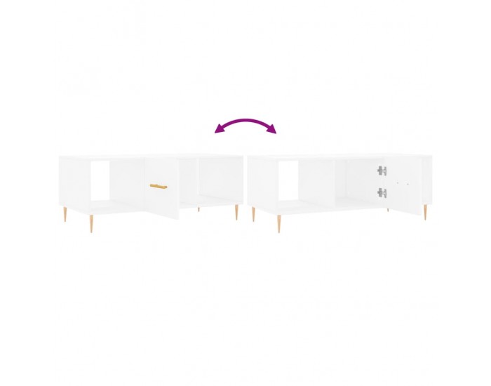 Sonata H Маса за кафе, бяла, 102x50x40 см, инженерно дърво