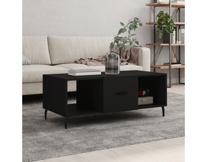 Sonata H Маса за кафе, черна, 102x50x40 см, инженерно дърво