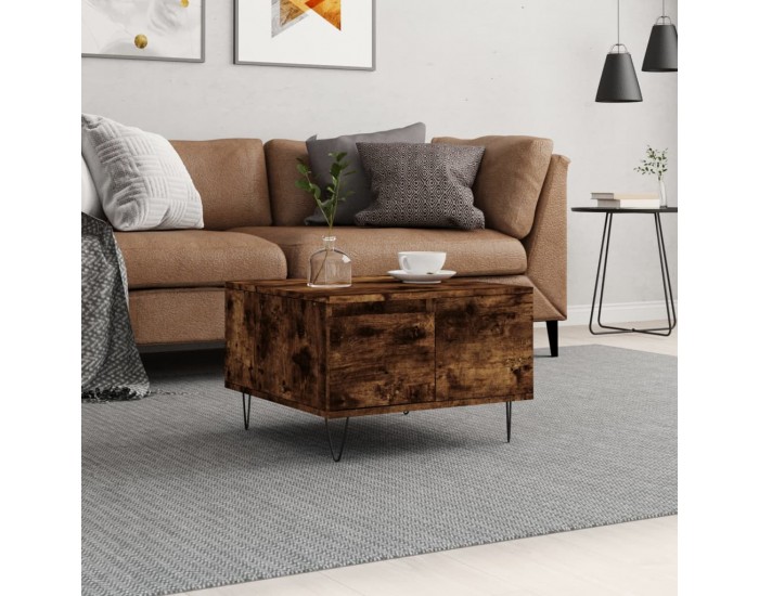 Sonata H Кафе маса, опушен дъб, 55x55x36,5 см, инженерно дърво