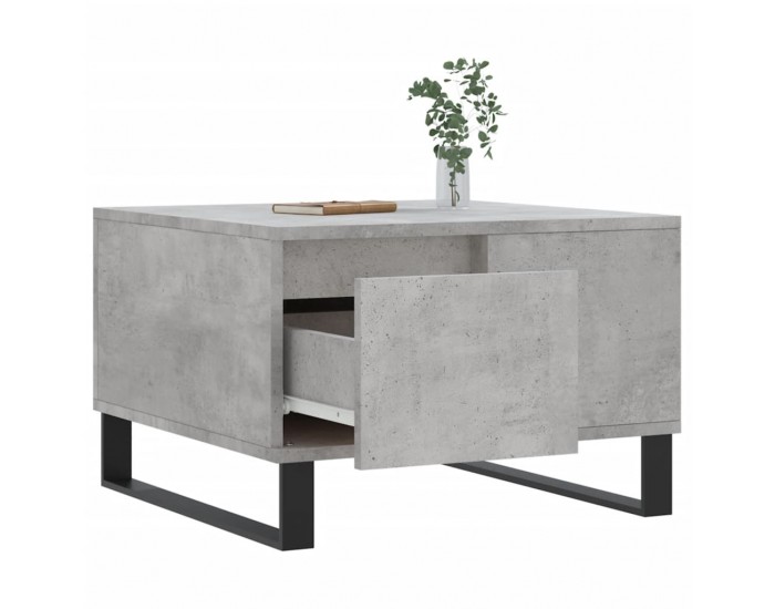 Sonata H Маса за кафе, бетонно сива, 55x55x36,5 см, инженерно дърво