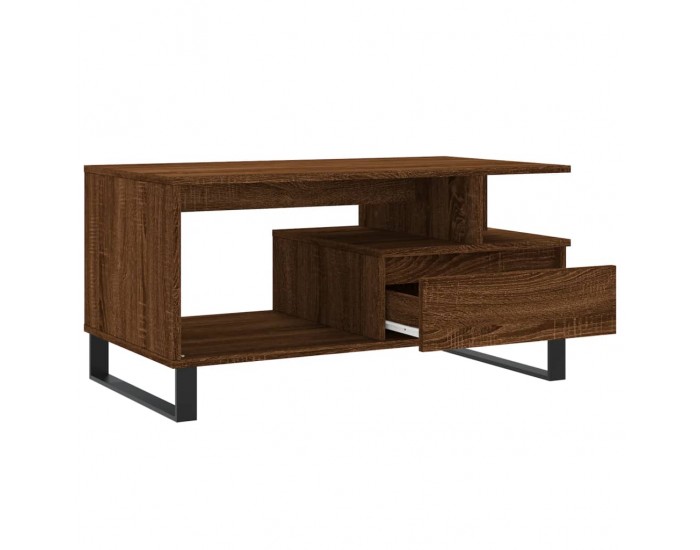 Sonata H Маса за кафе, кафяв дъб, 90x49x45 см, инженерно дърво