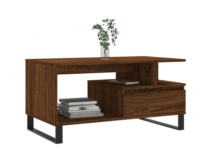 Sonata H Маса за кафе, кафяв дъб, 90x49x45 см, инженерно дърво