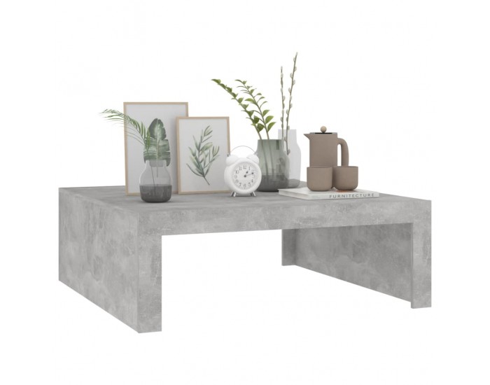 Sonata H Маса за кафе, бетонно сива, 100x100x35 см, инженерно дърво