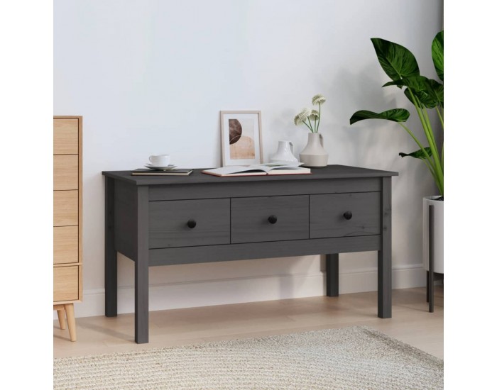 Sonata H Кафе маса, Сиво, 102x49x55 см, борово дърво масив