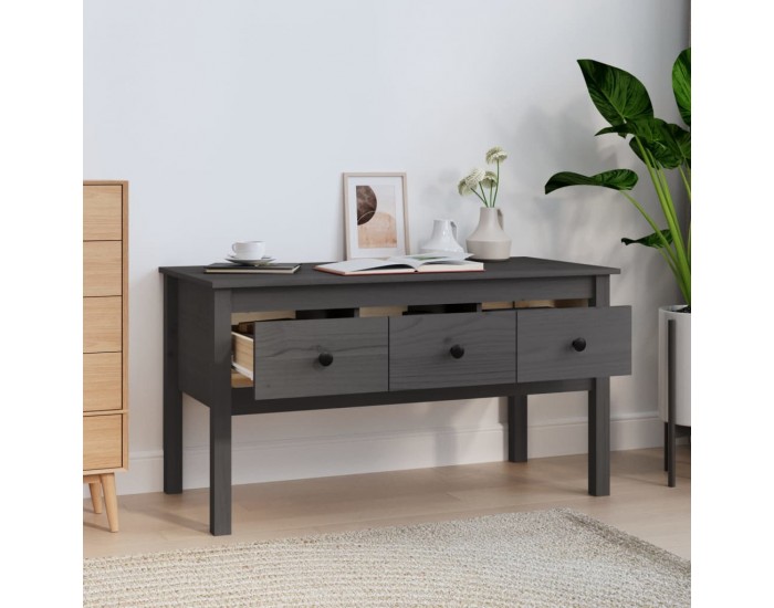 Sonata H Кафе маса, Сиво, 102x49x55 см, борово дърво масив