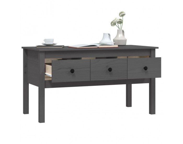 Sonata H Кафе маса, Сиво, 102x49x55 см, борово дърво масив