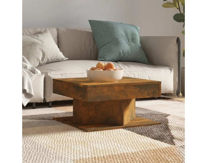 Sonata H Маса за кафе, опушен дъб, 57x57x30 см, инженерно дърво