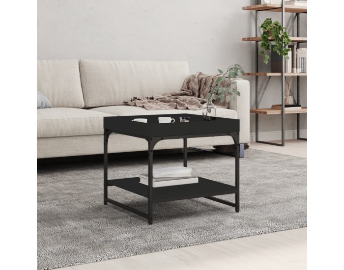 Sonata H Маса за кафе, черна, 49,5x49,5x45 см, инженерно дърво