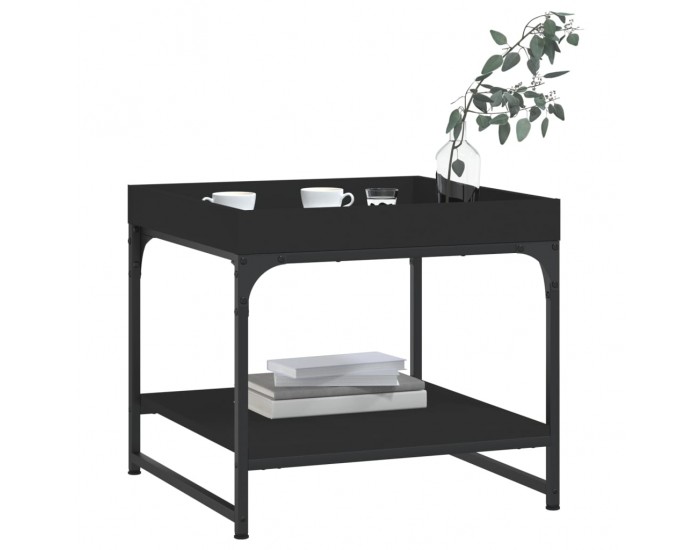 Sonata H Маса за кафе, черна, 49,5x49,5x45 см, инженерно дърво