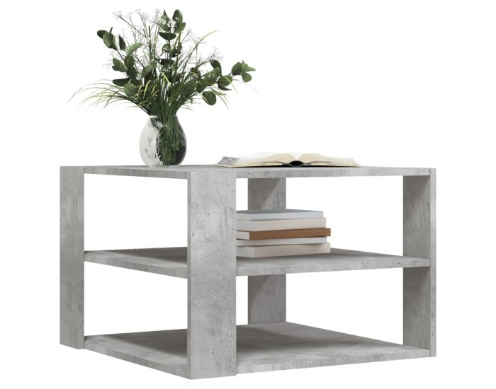 Sonata H Кафе маса, бетонно сива, 59,5x59,5x40 см, инженерно дърво