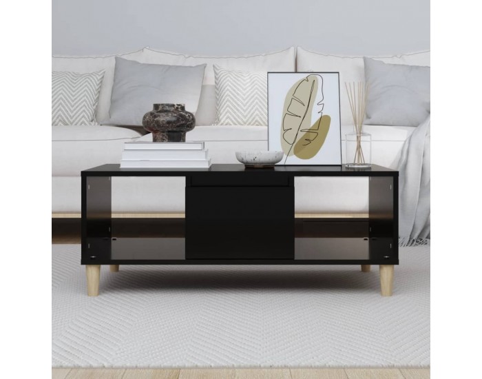 Sonata H Кафе маса, черна, 90x50x36,5 см, инженерно дърво