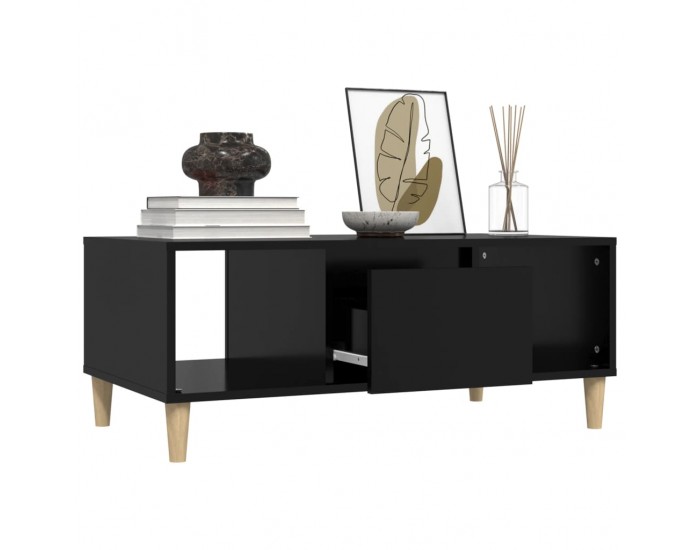 Sonata H Кафе маса, черна, 90x50x36,5 см, инженерно дърво