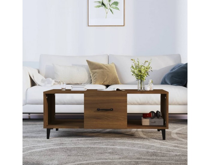 Sonata H Кафе маса, кафяв дъб, 102x50x40 см, инженерно дърво