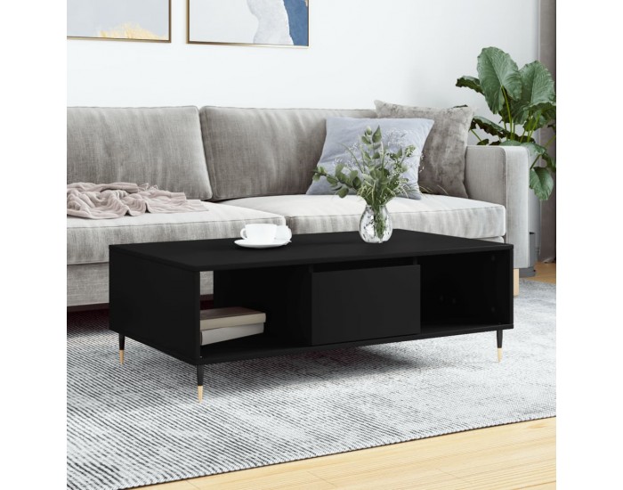 Sonata H Кафе маса, черна, 104x60x35 см, инженерно дърво