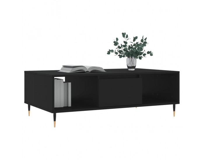 Sonata H Кафе маса, черна, 104x60x35 см, инженерно дърво