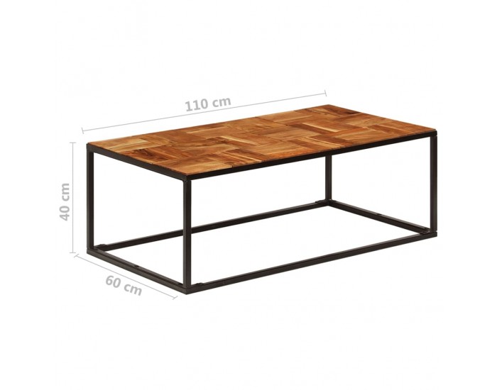Sonata H Маса за кафе, 110x60x40 см, акациево дърво масив и стомана