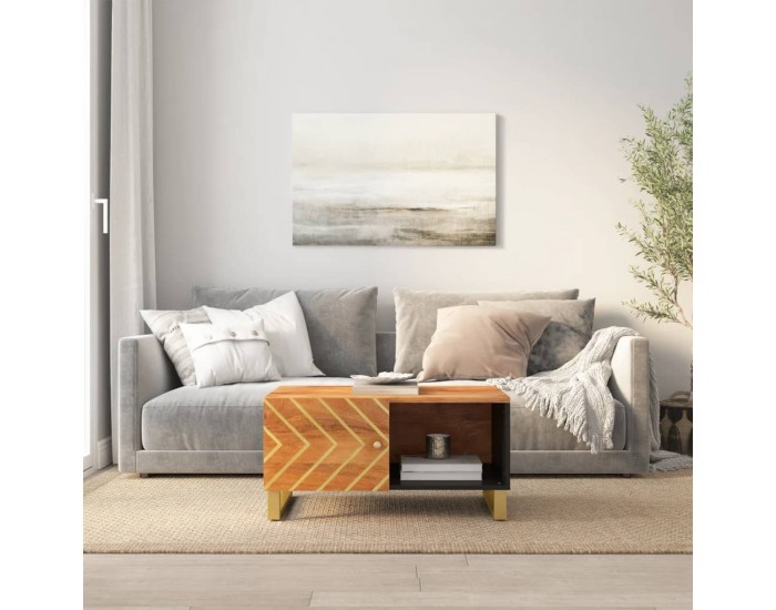 Sonata H Кафе маса, кафява, 80x50x40 см, мангово дърво масив