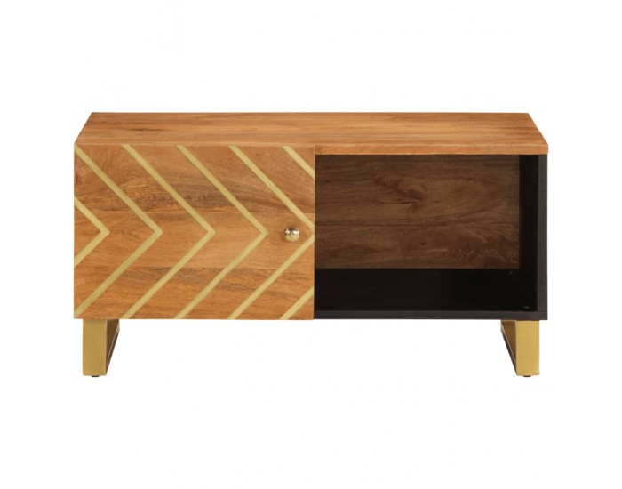 Sonata H Кафе маса, кафява, 80x50x40 см, мангово дърво масив