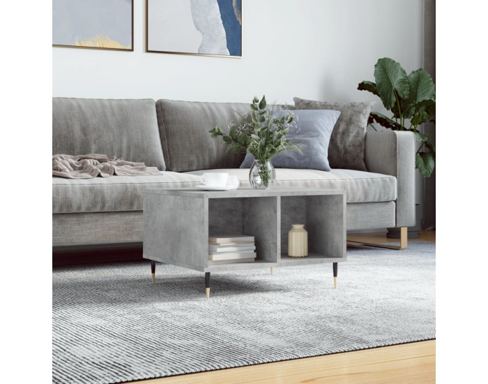 Sonata H Маса за кафе, бетонно сива, 60x50x36,5 см, инженерно дърво