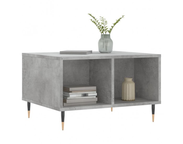 Sonata H Маса за кафе, бетонно сива, 60x50x36,5 см, инженерно дърво