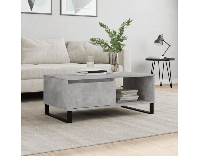 Sonata H Маса за кафе, бетонно сива, 90x50x36,5 см, инженерно дърво