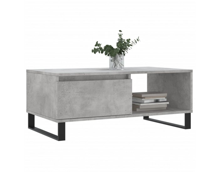 Sonata H Маса за кафе, бетонно сива, 90x50x36,5 см, инженерно дърво
