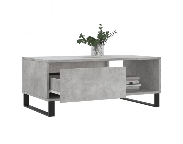 Sonata H Маса за кафе, бетонно сива, 90x50x36,5 см, инженерно дърво