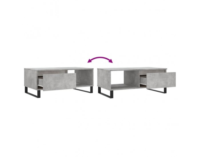 Sonata H Маса за кафе, бетонно сива, 90x50x36,5 см, инженерно дърво