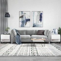 Sonata H Маси за кафе, 2 бр, бял гланц, 50x46x50 см, инженерно дърво - Холни маси