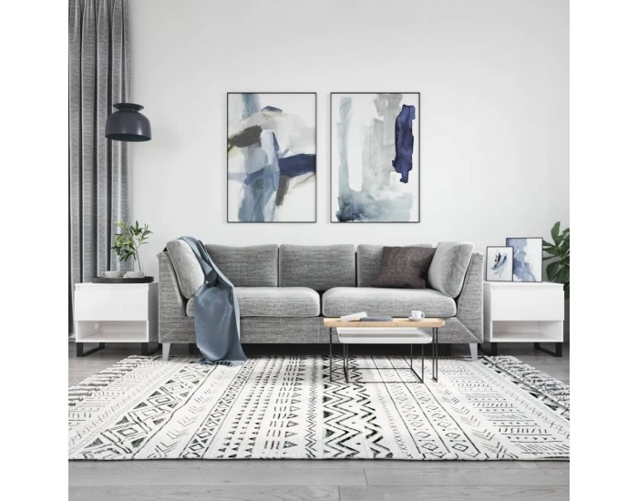 Sonata H Маси за кафе, 2 бр, бял гланц, 50x46x50 см, инженерно дърво