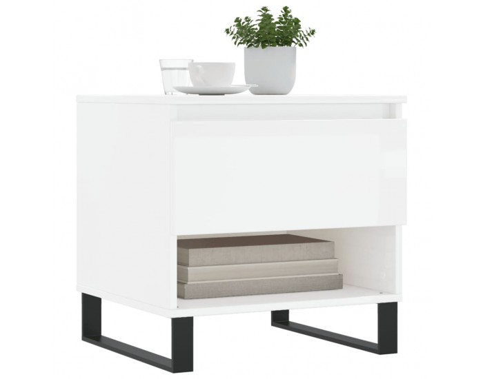 Sonata H Маси за кафе, 2 бр, бял гланц, 50x46x50 см, инженерно дърво