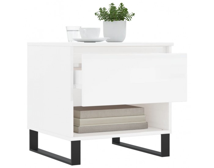 Sonata H Маси за кафе, 2 бр, бял гланц, 50x46x50 см, инженерно дърво