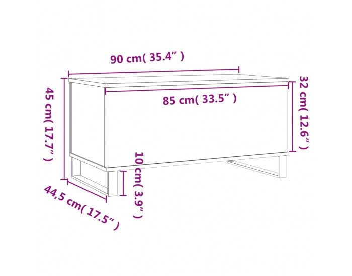 Sonata H Кафе маса, дъб сонома, 90x44,5x45 см, инженерно дърво