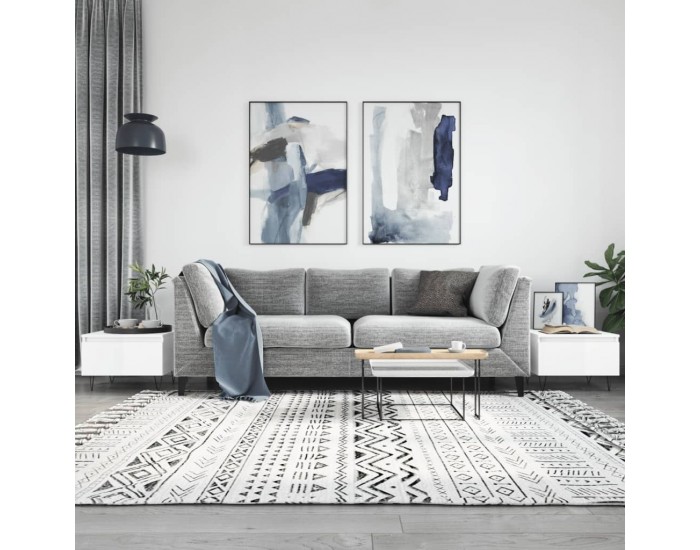 Sonata H Маси за кафе, 2 бр, бял гланц, 50x46x35 см, инженерно дърво