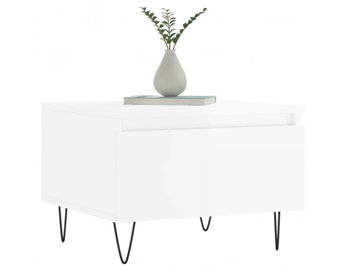 Sonata H Маси за кафе, 2 бр, бял гланц, 50x46x35 см, инженерно дърво