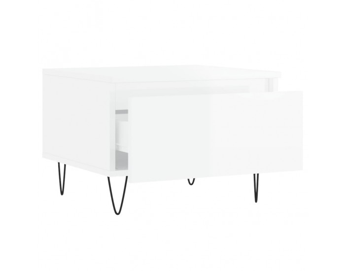 Sonata H Маси за кафе, 2 бр, бял гланц, 50x46x35 см, инженерно дърво